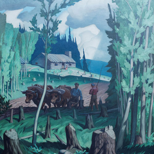 A.J. Casson A Typical Pioneer Homestead in Eastern Canada Painting