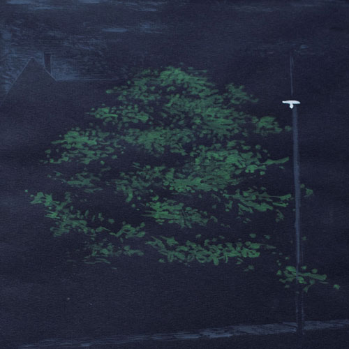 Alex Colville Streetlight and Tree Painting