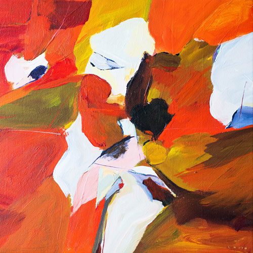 Gordon Smith Orange and Red Painting