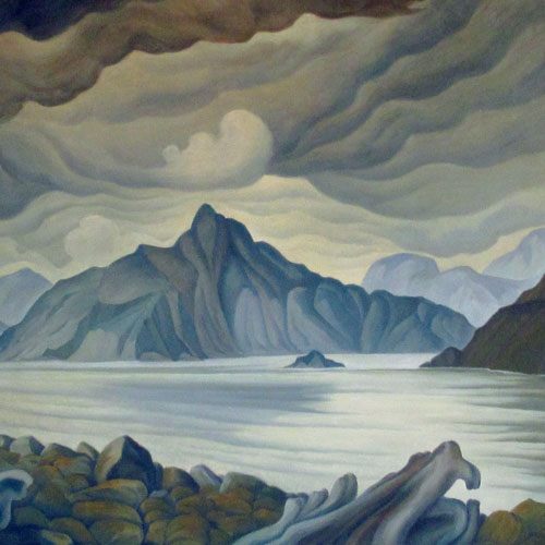 W.P. Weston Anvil Island From Britannia West Howe Sound, B.C. Painting